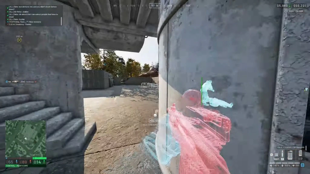 Why ESP and radar matter in WARDOGS WARDOGS stairwell fight with player ESP marker on an enemy behind cover